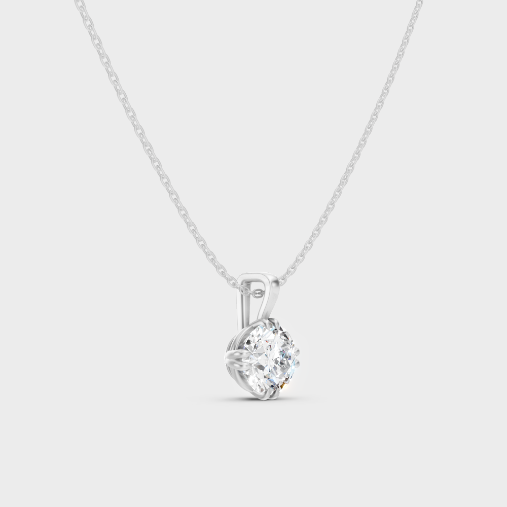 Certified Lab-Grown Diamond Pendant Necklace White Gold