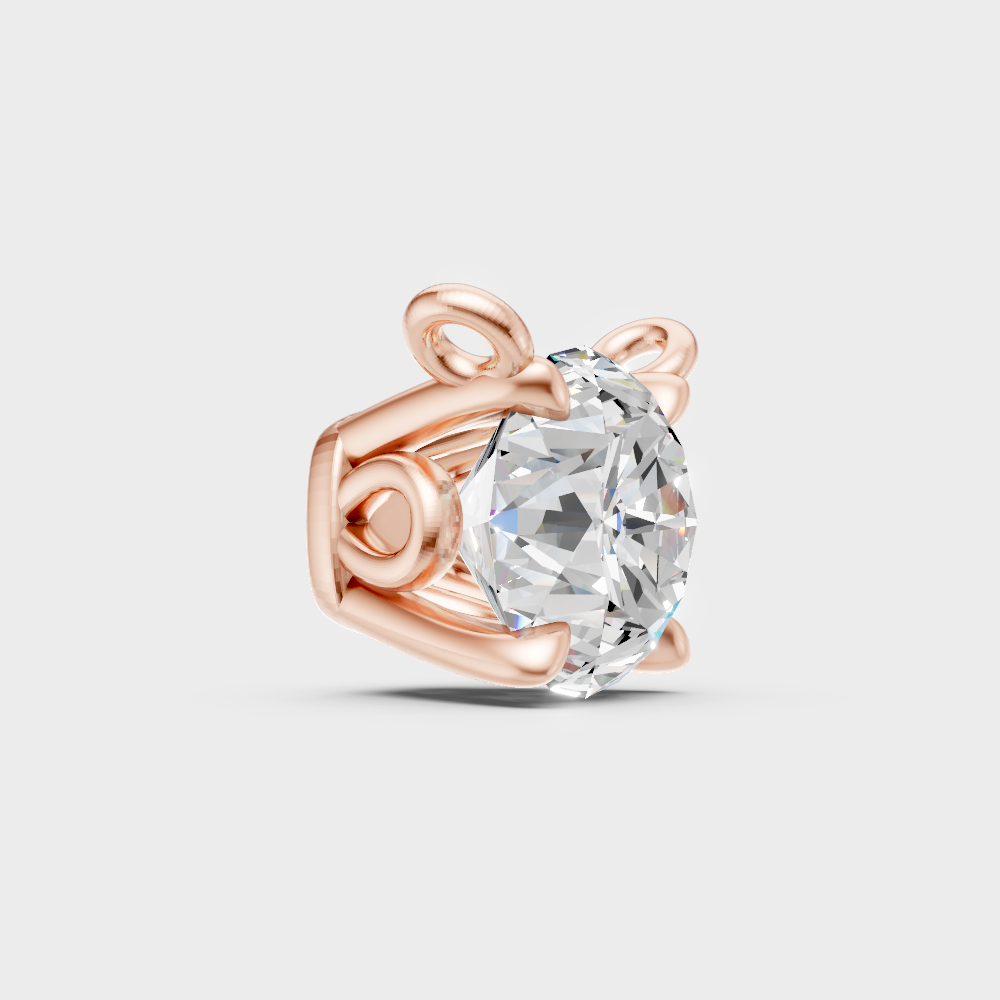 Sparkling Round Lab-Grown Diamond Pendant Rose Gold Hallmark