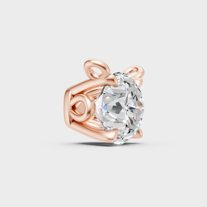 Sparkling Round Lab-Grown Diamond Pendant Rose Gold Hallmark