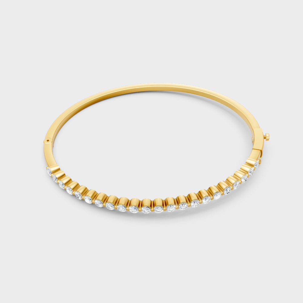 Hallmark Gold Round Lab-Grown Diamond Kada Yellow Gold