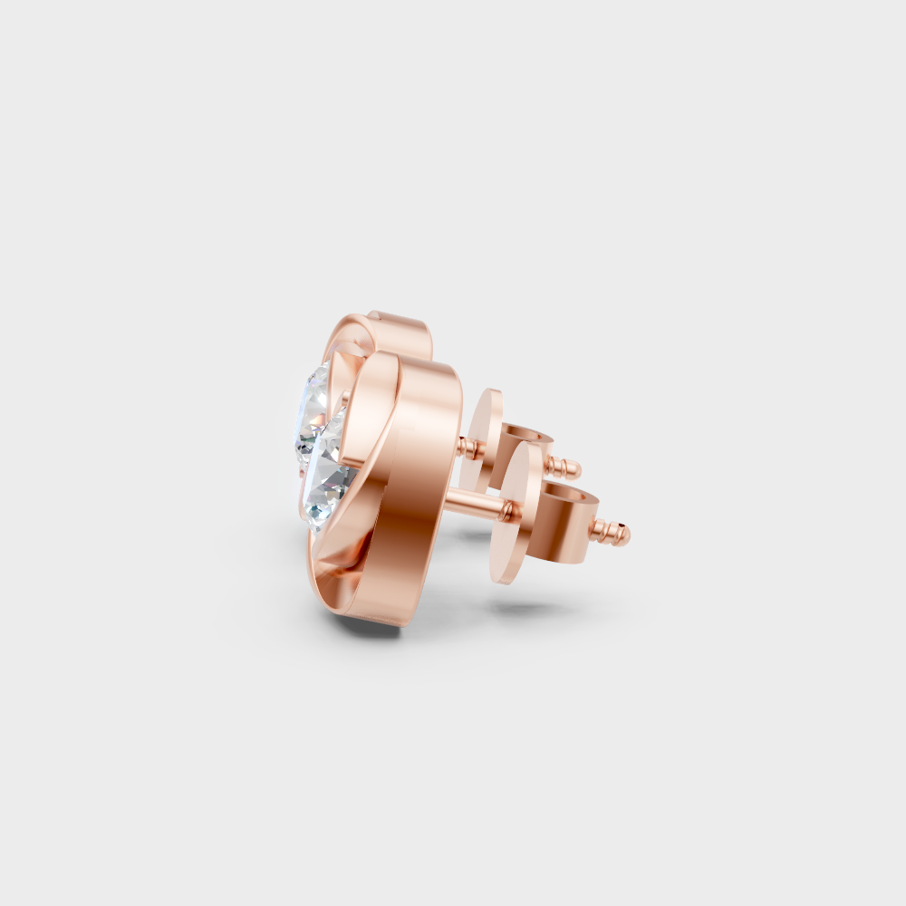 Round Cut Lab Grown Diamond Stud Earrings in