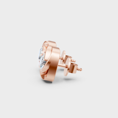 Round Cut Lab Grown Diamond Stud Earrings in