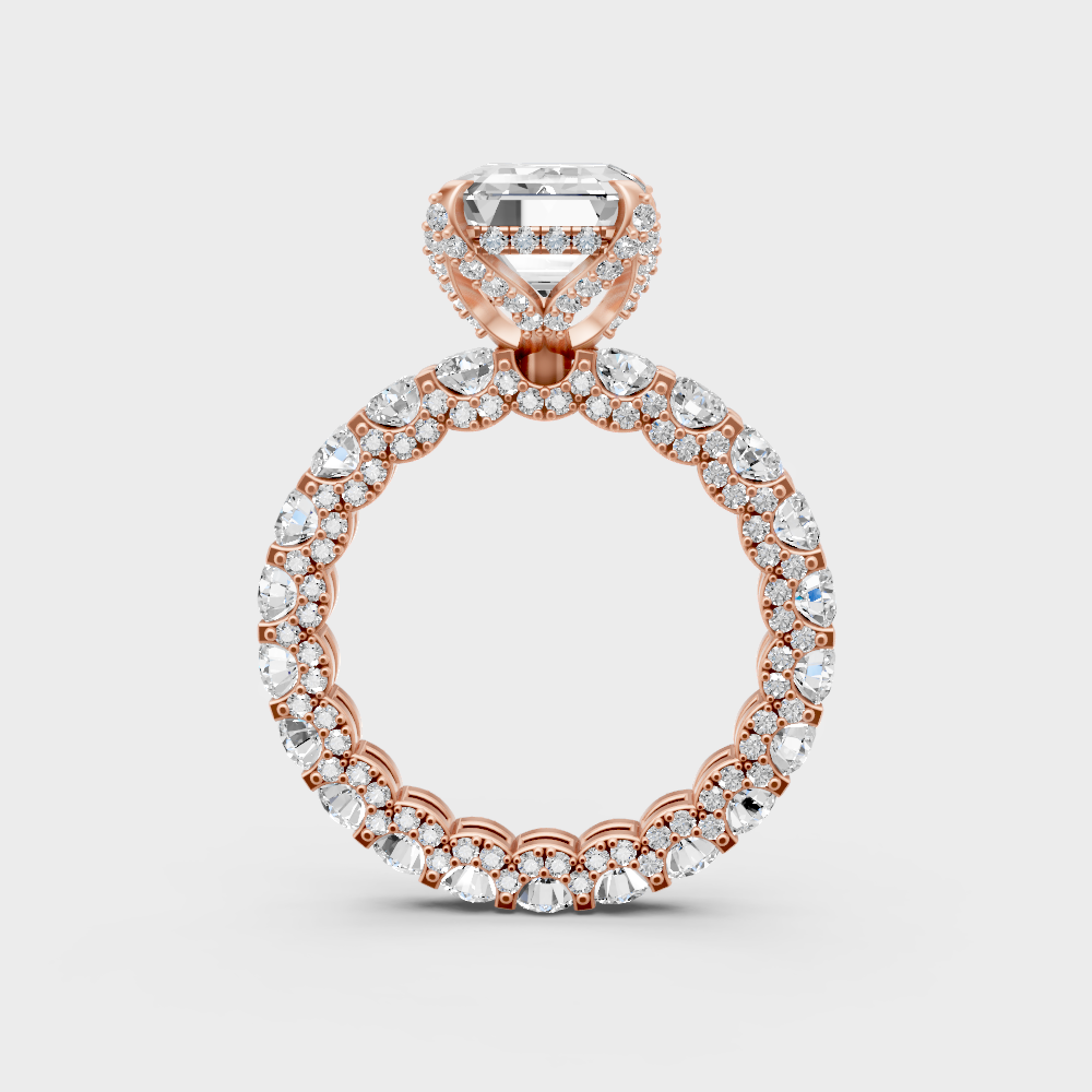 Blush Rose Gold Emerald Lab Diamond Ring For Sophisticated Sustainable Luxury