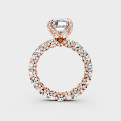  Blush Rose Gold Emerald Lab Diamond Ring For Sophisticated Sustainable Luxury