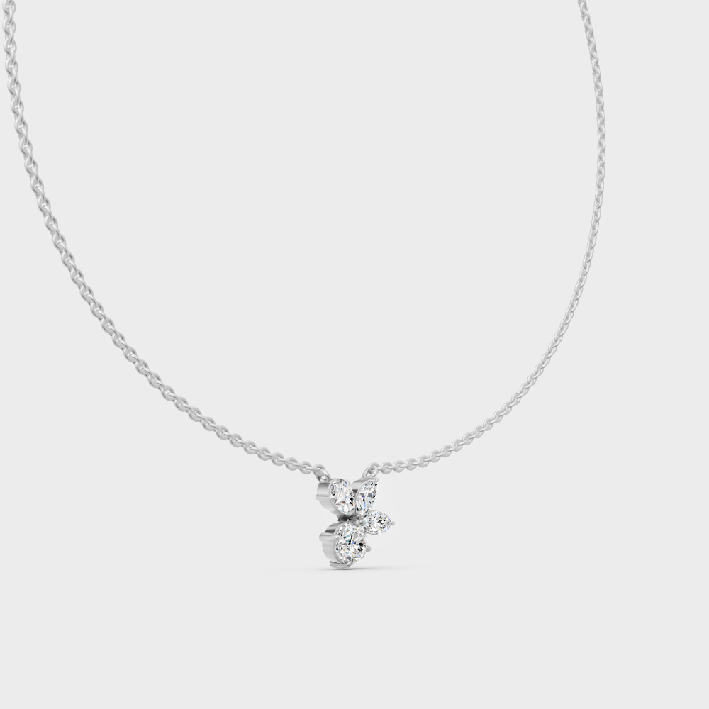 High-Polish 950 Platinum Mixed-Cut Lab Diamond Pendant For A Spectacular Look