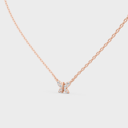Minimal Round Cut Lab-Grown Diamond Pendant Rose Gold