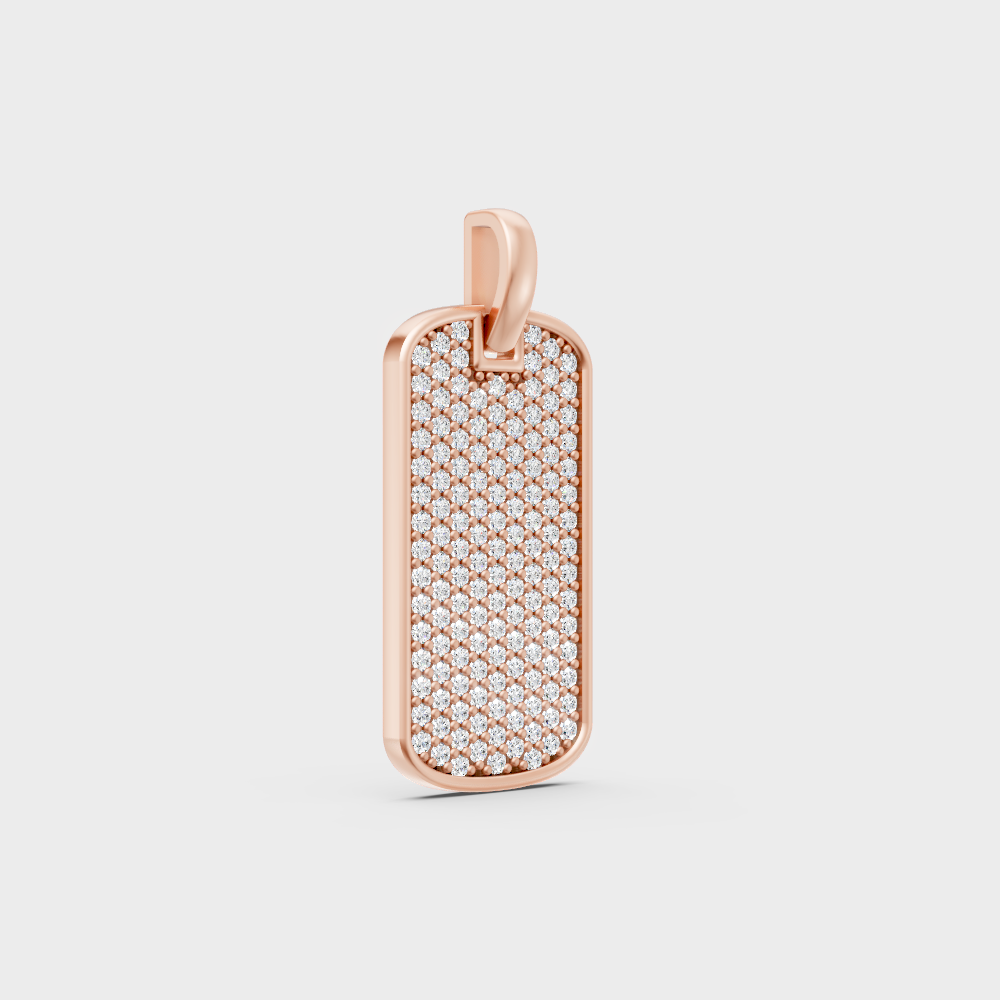  Rose Gold Round-Cut Lab-Grown Diamond Pendant For Men’s Luxury