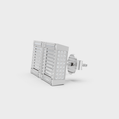 Ethical Lab Grown Diamond Men’s Stud Earrings In Platinum 950 Luxury Style