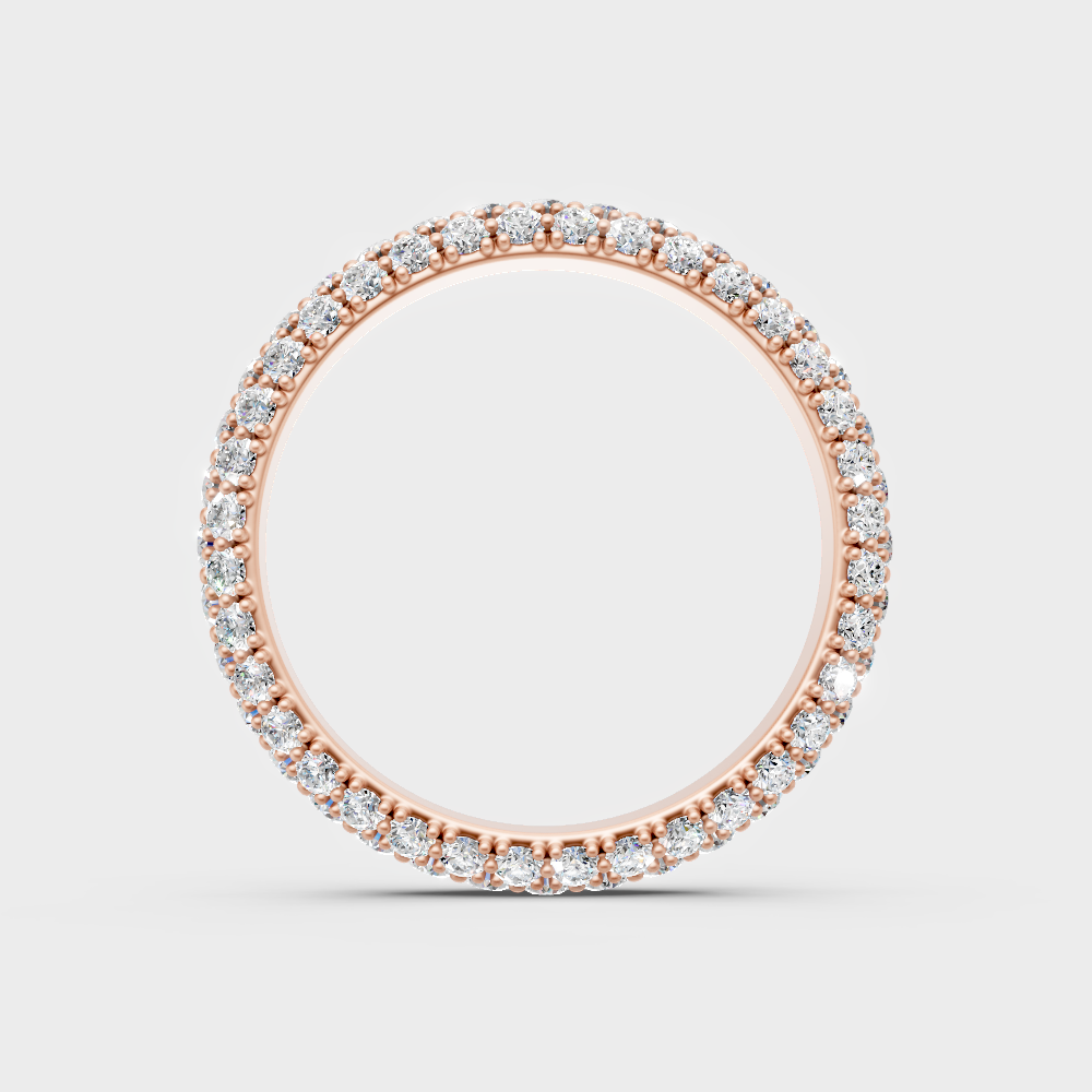  Modern Rose Gold Diamond Band With A Brilliant Sustainable Round Diamond