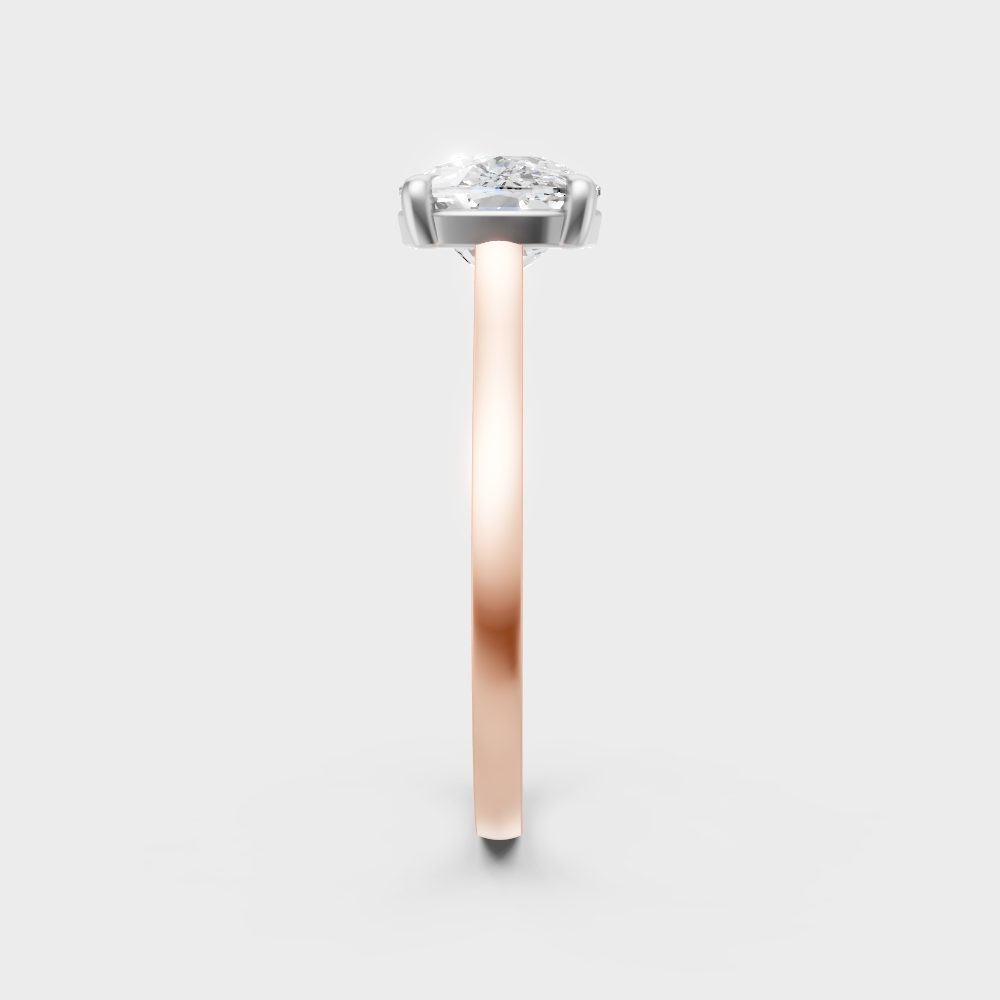 Luxury Multi-Tone Hallmarked Gold Ring With A 2.75 Carat Sustainable Cushion Stone