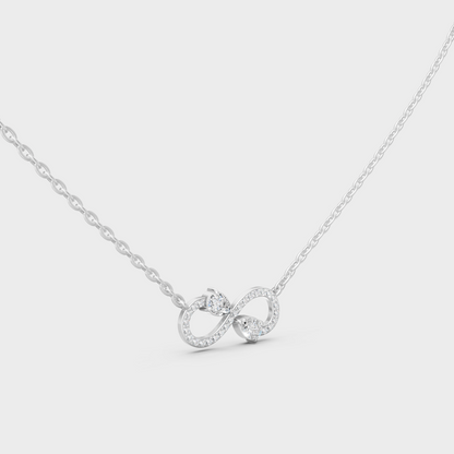 GLI Certified 0.71 Carat Pear Round Diamond Infinity Necklace White Gold