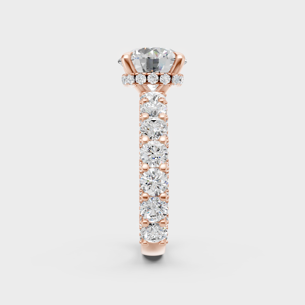 rose gold large round lab-grown diamond ring for modern ethical luxury