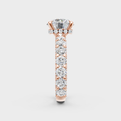 rose gold large round lab-grown diamond ring for modern ethical luxury