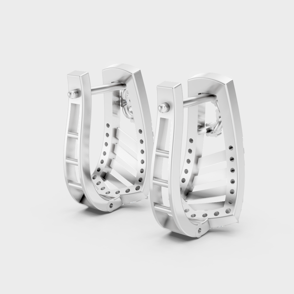Luxury Platinum Round Cut Lab Diamond Hoop Earrings For Women