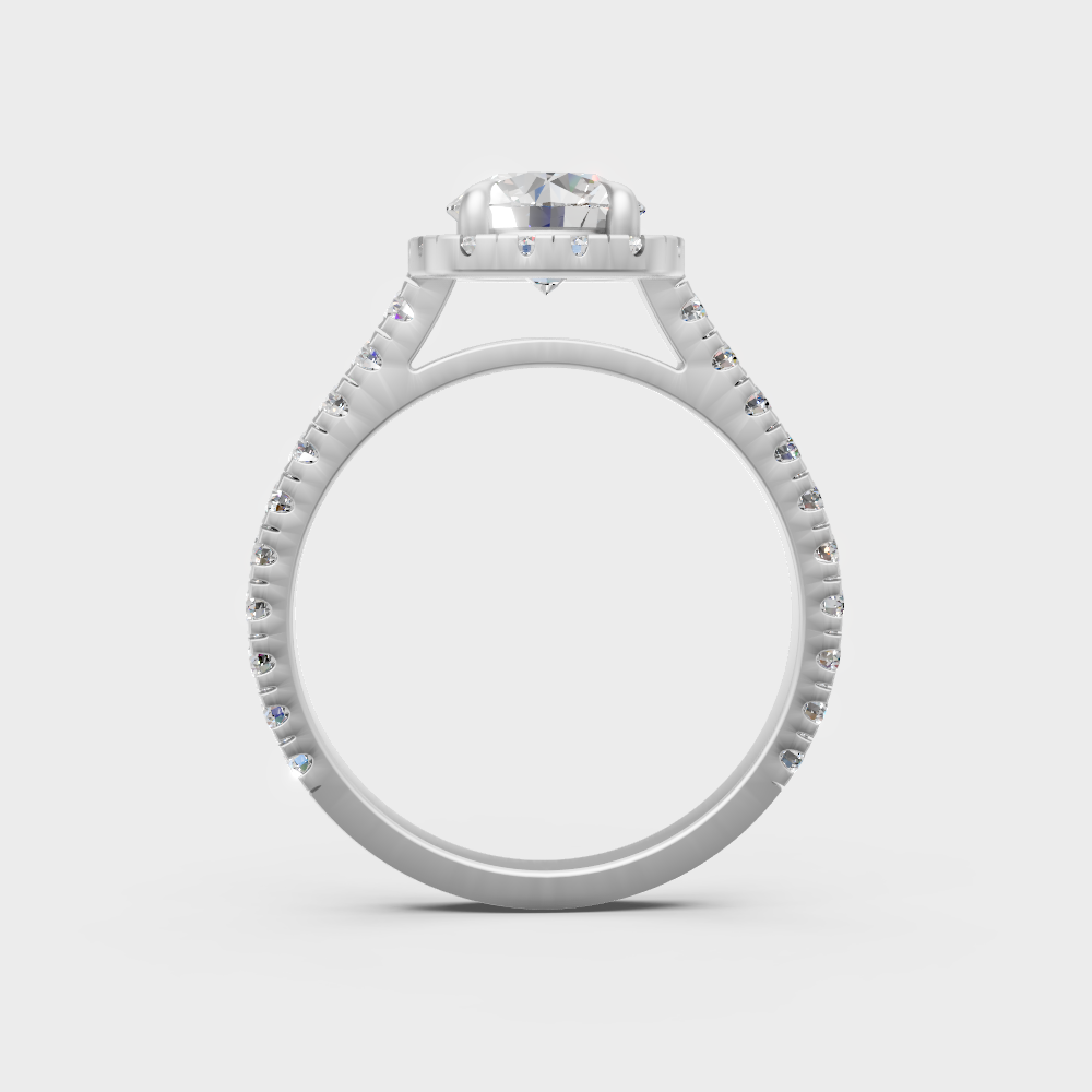  Hallmarked 14K White Gold Ring With 1.83Ct Brilliant Round Lab Diamond Detail