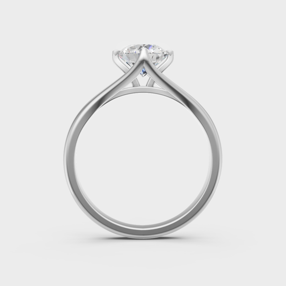 High-Polish 950 Platinum Round-Cut Lab Diamond Ring For Maximum Sparkle