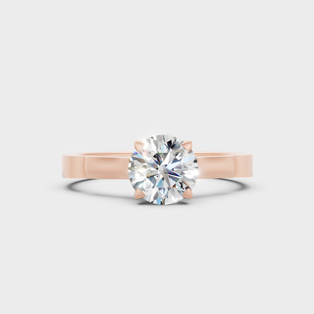 Unique Rose Gold Ring Featuring A Igi Certified Round Lab Diamond Solitaire.