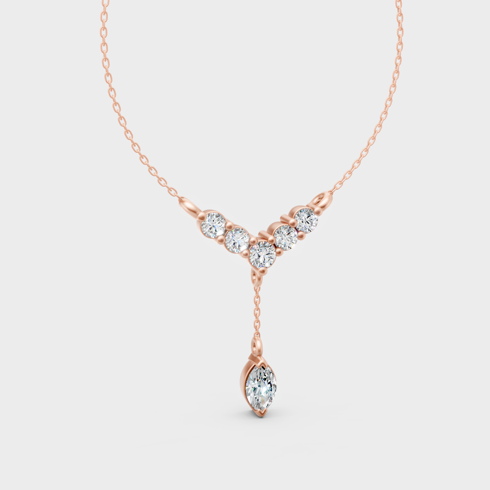 Fine Jewelry Lab-Created Diamond Pendant With Chain Rose Gold