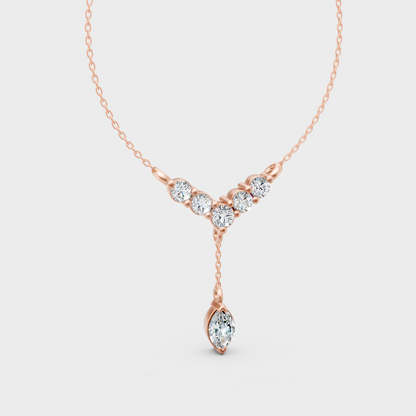 Fine Jewelry Lab-Created Diamond Pendant With Chain Rose Gold