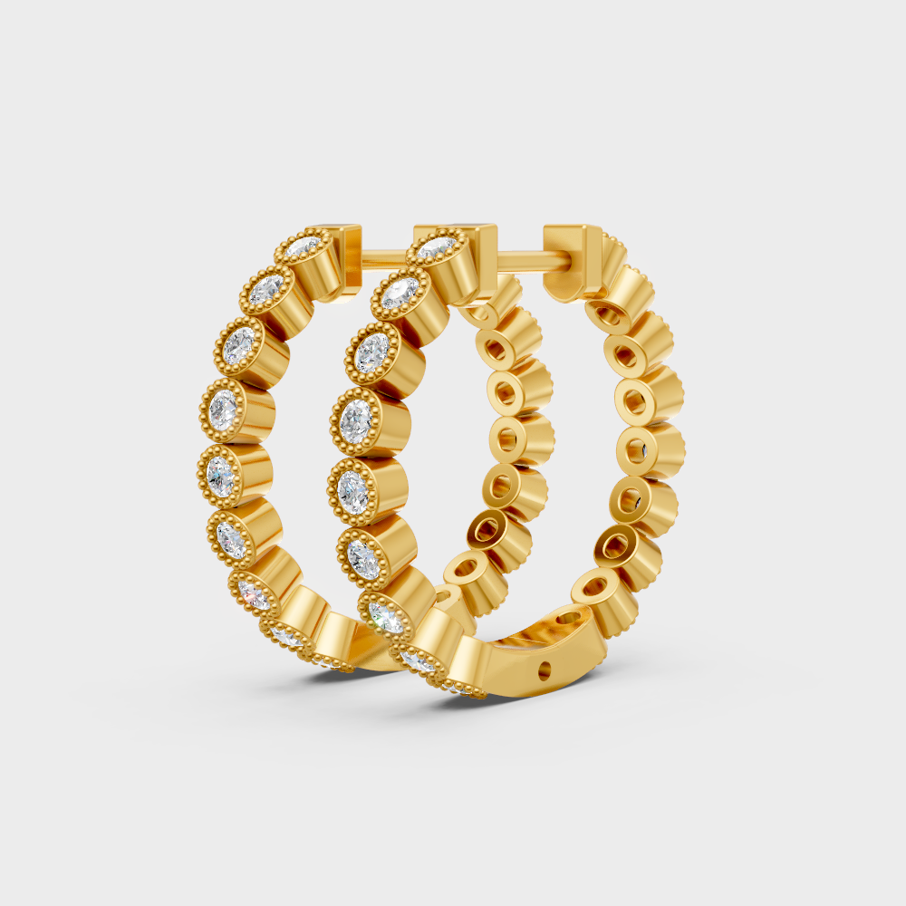 certified lab diamond gold hoops for everyday wear