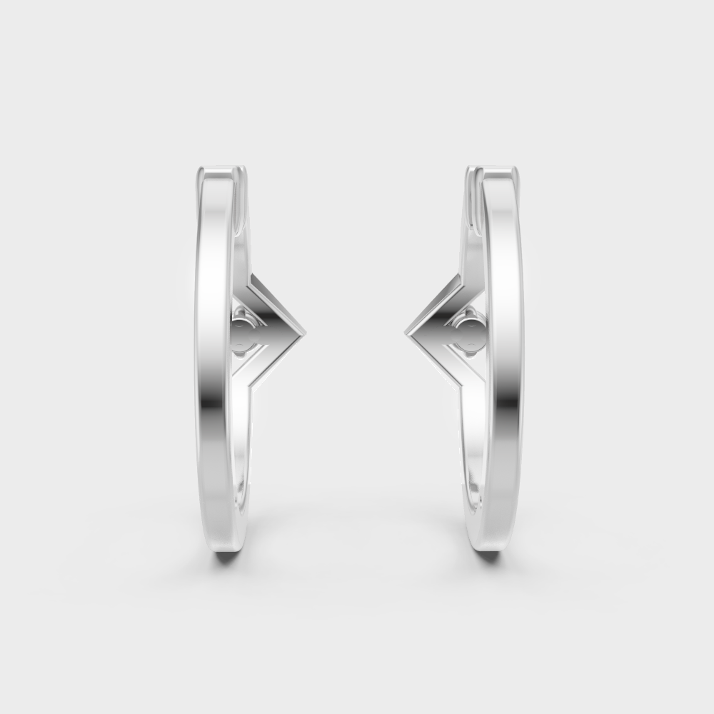 Delicate Diamond Hoop Earrings In Platinum 950 Refined Sparkle