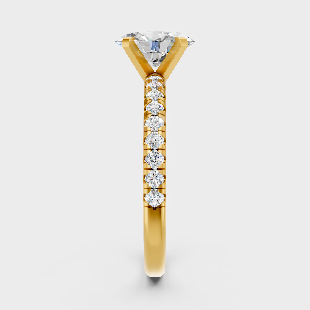 Radiant Yellow Gold Statement Ring With Certified 1.19Ct Oval Brilliant Detail