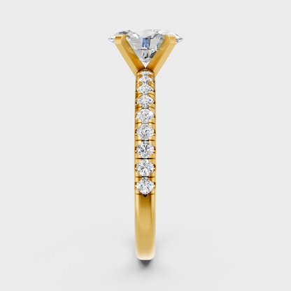 Radiant Yellow Gold Statement Ring With Certified 1.19Ct Oval Brilliant Detail
