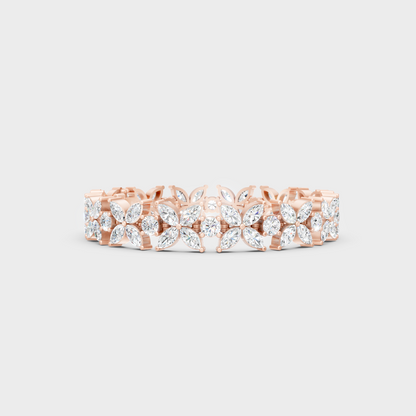 Luxury Marquise Round Diamond Bracelet Rose Gold