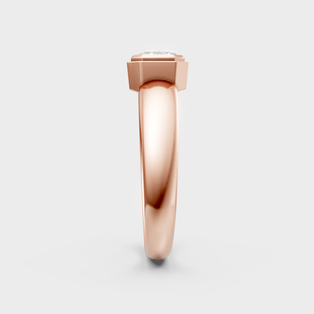 14K rose gold emerald-cut lab-grown diamond ring for modern ethical luxury