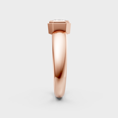 14K rose gold emerald-cut lab-grown diamond ring for modern ethical luxury