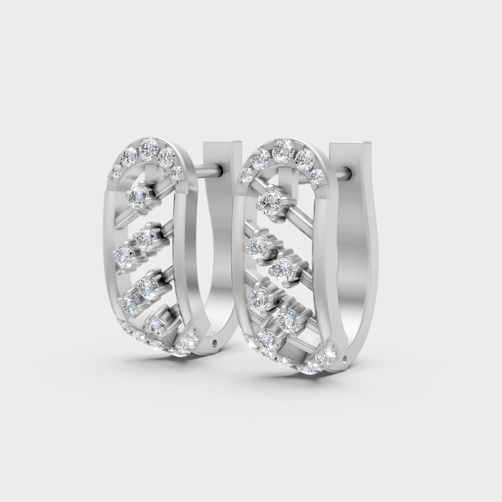 Premium White Gold Lab-Grown Diamond Hoop Earrings 0.20 Ct Each