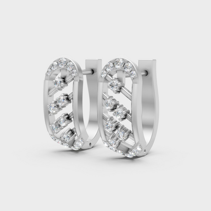 Premium White Gold Lab-Grown Diamond Hoop Earrings 0.20 Ct Each