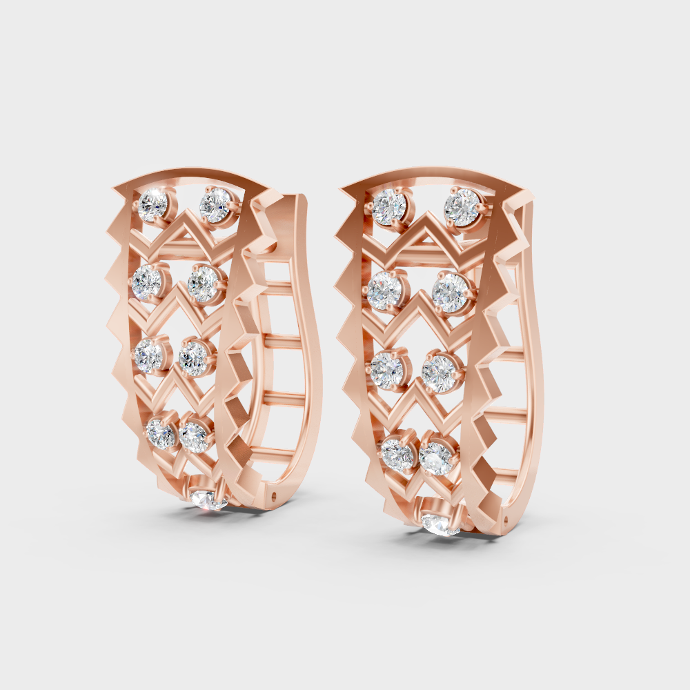 Elegant Rose Gold Lab-Grown Diamond Hoop Earrings 0.26 Ct Each