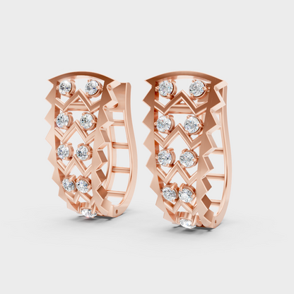 Elegant Rose Gold Lab-Grown Diamond Hoop Earrings 0.26 Ct Each