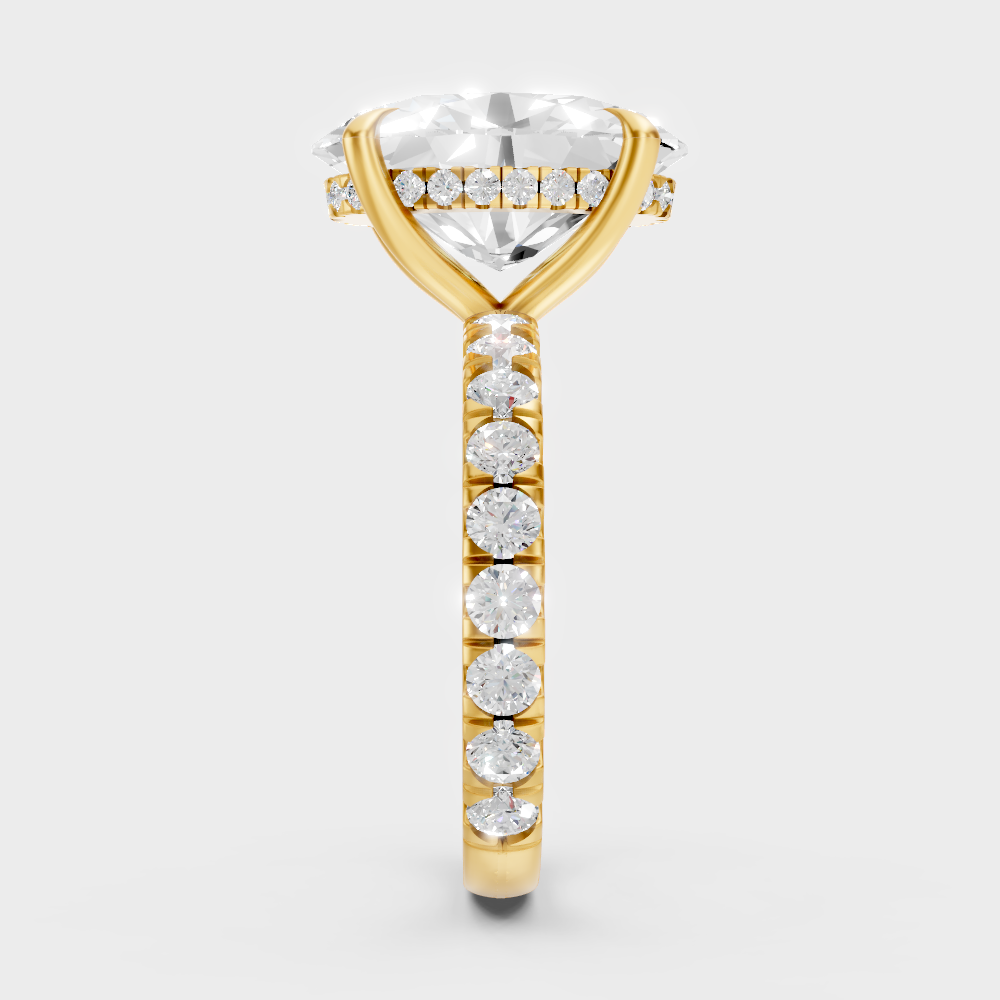 9K Yellow Gold Oval-Shaped Lab-Grown Diamond Ring For Sophisticated Ethical Luxury
