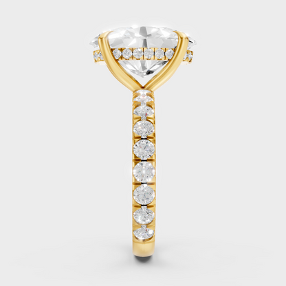 9K Yellow Gold Oval-Shaped Lab-Grown Diamond Ring For Sophisticated Ethical Luxury