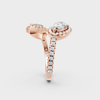 Sustainable Rose Gold Toi-Et-Moi Ring With Igi Certified Lab-Grown Diamonds