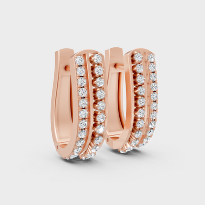 Elegant Rose Gold Lab-Grown Diamond Hoop Earrings 0.275 Ct Each