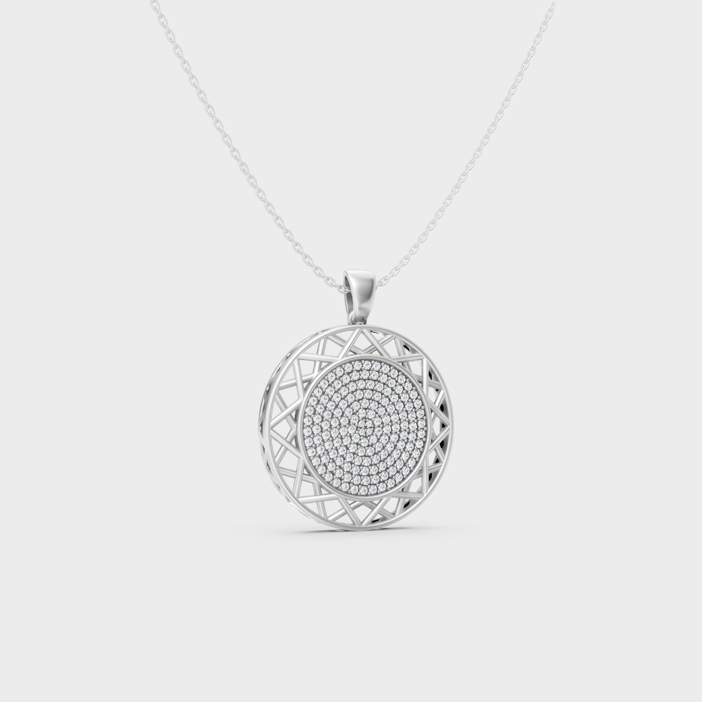 High-Polish 950 Platinum Round-Cut Lab Diamond Pendant For A Brilliant Look