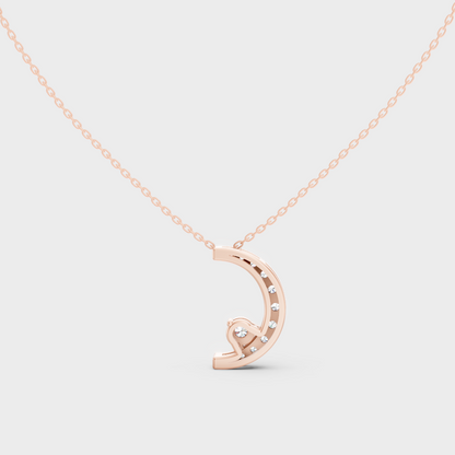 Fine Jewelry Lab-Grown Round Diamond Pendant Necklace In Rose Gold