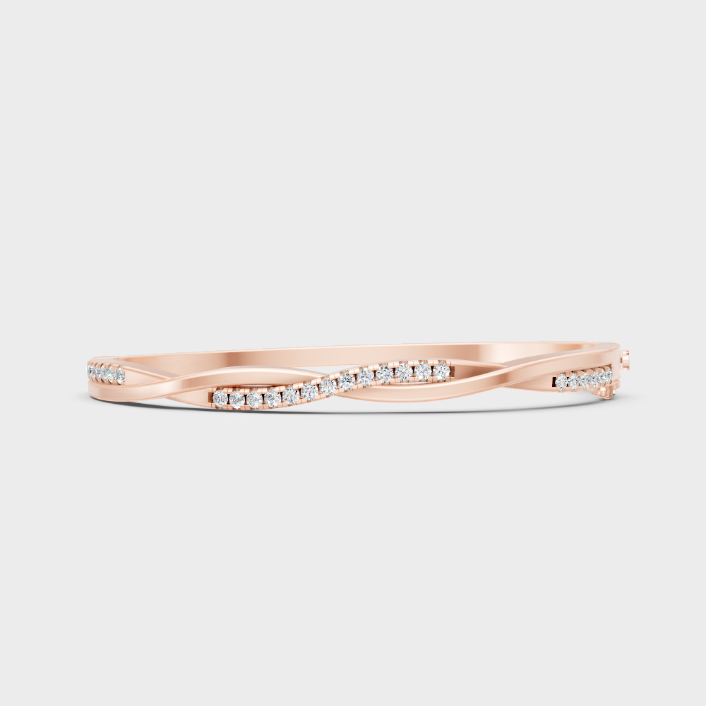Minimal Round Cut Diamond Kada Rose Gold