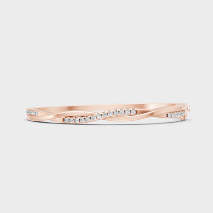 Minimal Round Cut Diamond Kada Rose Gold