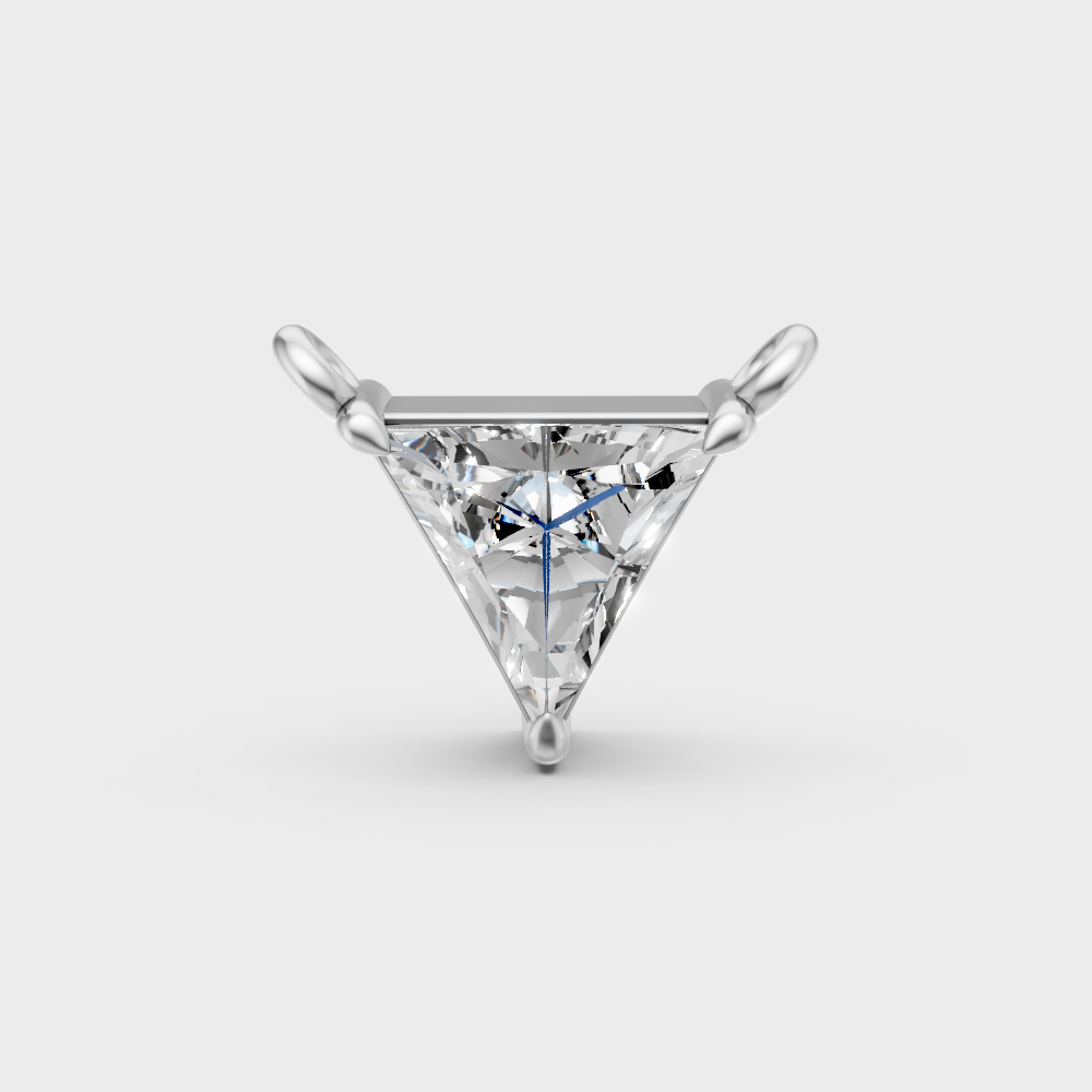 0.74 Ct Lab-Grown Triangle Cut Diamond Pendant Without Chain In White Gold