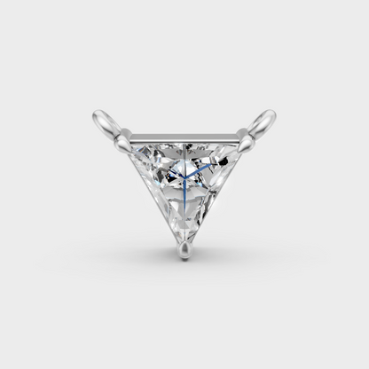 0.74 Ct Lab-Grown Triangle Cut Diamond Pendant Without Chain In White Gold