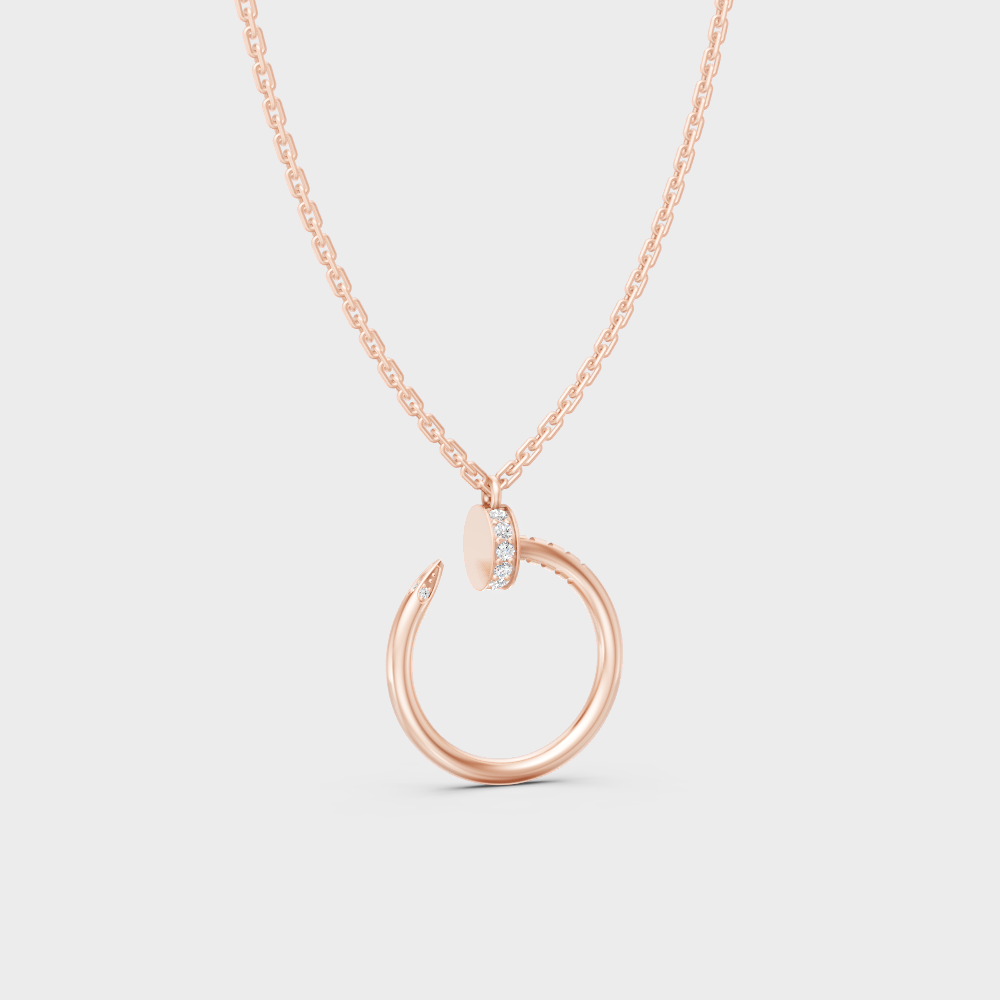 Rose Gold Round-Cut Lab-Grown Diamond Pendant For Modern Ethical Luxury