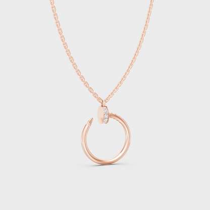 Rose Gold Round-Cut Lab-Grown Diamond Pendant For Modern Ethical Luxury