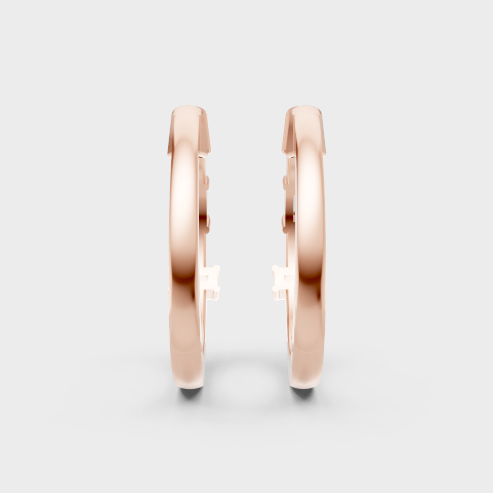 Daily Wear Lab Grown Diamond Hoop Earrings In Hallmark Rose Gold