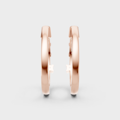 Daily Wear Lab Grown Diamond Hoop Earrings In Hallmark Rose Gold