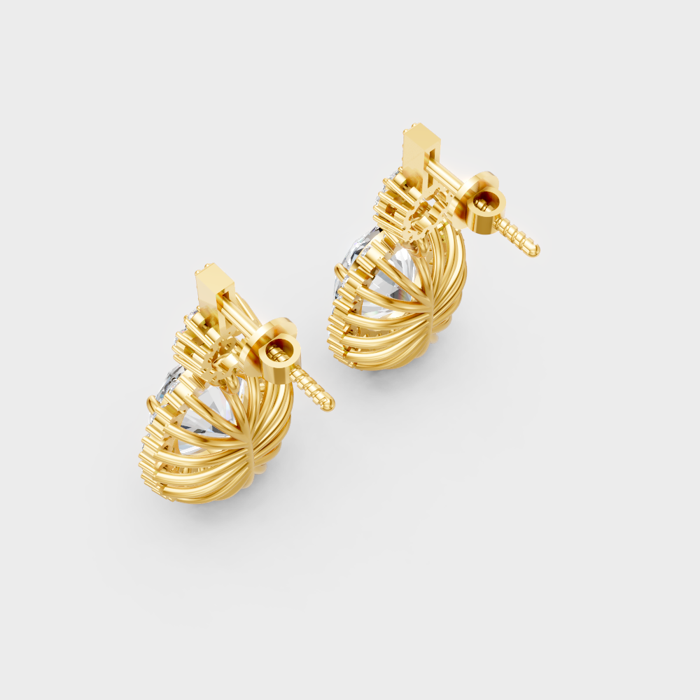 Ethical Lab-Grown Diamond Drop Earrings In Yellow Gold