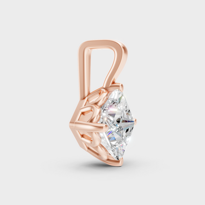Modern 9K Rose Gold Jewelry With A Brilliant Sustainable Princess Diamond